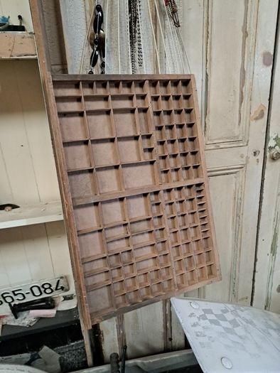 Vintage Wooden Printers Tray