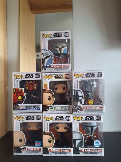 Funko Pops - Darth Maul, Mando with Special editions