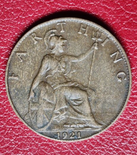 1921 Farthing George V coin