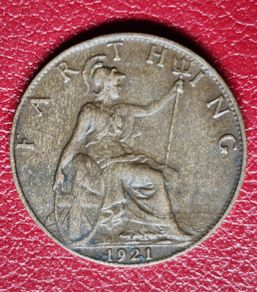 1921 Farthing George V coin