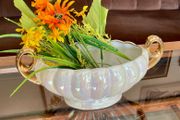 Vintage H J  Wood Burslem Pearlescent Lustre Mantel Vase with Gold Handles