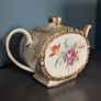 Vintage floral teapot with gold trim Image 2