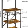 Kitchen Bakers Rack, Microwave Oven Stand with Storage Shelves, Industrial Coffee Bar Station, with Adjustable Wine Holders and S-Hooks, Metal Frame, Rustic Brown, 143x40x59 cm, HBR001H Image 3