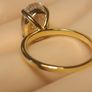 Yellow Gold plated Sterling Silver 3ct. Oval brilliant Diamond Simulant Ring Image 7