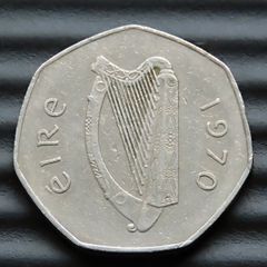 1970 Ireland 50p Irish Fifty Pence Old Decimal