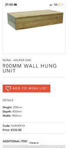wall hung bathroom unit