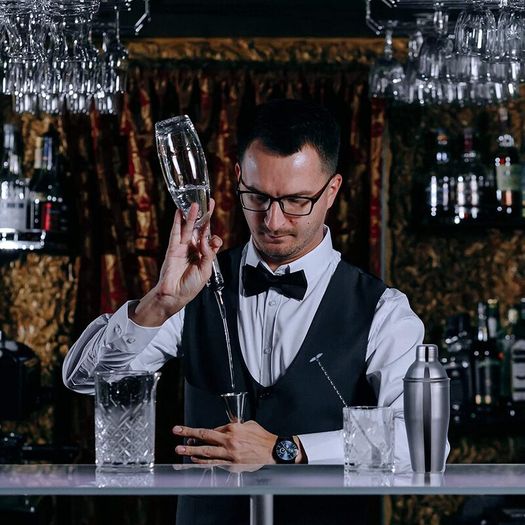 10pcs Set Cocktail Shaker Stainless Steel 350ml Cocktail Making Set with Wooden Stand Maker Drink Mixer Accessories Bar Tool Gift Set for Bartender Home
