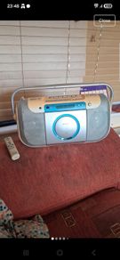 Sony CFD-E100 portable CD radio cassette recorder boombox with remote what you hardly ever see this is working perfect CD player cassette radio