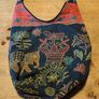 Boho canvas print bag, great condition, reds and blacks. Image 2
