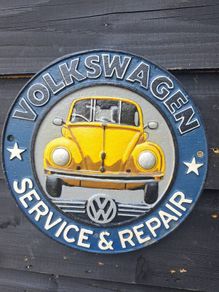 volkswagen cast iron sign