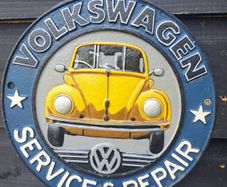 volkswagen cast iron sign