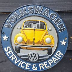 volkswagen cast iron sign