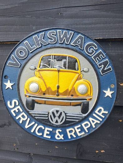 volkswagen cast iron sign