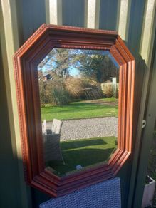Heavy bevelled Victorian mirror, D18