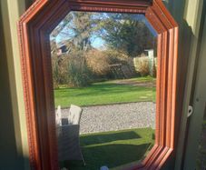 Heavy bevelled Victorian mirror, D18