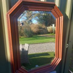 Heavy bevelled Victorian mirror, D18