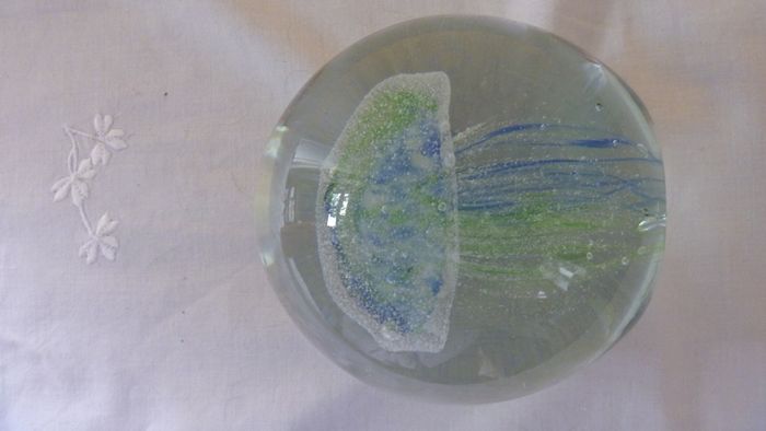 Glass Jellyfish Paperweight