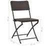 Folding Garden Chairs 4 pcs HDPE and Steel Brown Image 3