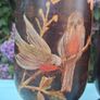 Stunning Pair Of Hand Painted Art Nouveau Hardwood  Candlesticks 12" Image 7