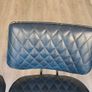Faux Leather Swivel Navy Breakfast Bar Chairs Image 5