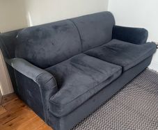 Made.com Orson 3 seater sofa-bed in midnight blue velvet