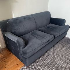 Made.com Orson 3 seater sofa-bed in midnight blue velvet