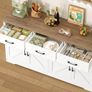 Sideboard, 150 cm Wide Kitchen Cabinet with Worktop, Sideboard Kitchen with 4 Doors and 3 Drawers, Buffet Cabinet Sideboard Image 5
