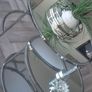 glass  and silver round  coffee table Image 4