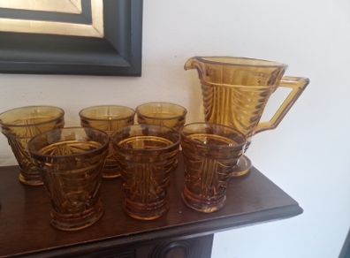 vintage amber glass