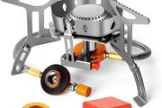 Windproof Camping Gas Stove - Odoland Portable Collapsible Outdoor Camping Stove with Piezo Ignition Backpacking Stove for Outdoor Cooking Hiking Picnic and Trekking (FREE POSTAGE)