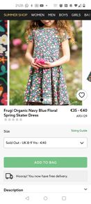 frugi organic cotton skater dress 4-5y