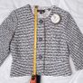 Marie Mero White Navy Textured Cropped Jacket 10UK/38EU Image 7