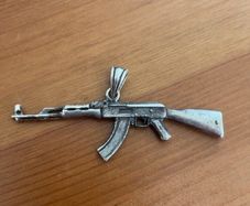 silver AK 47 pendent