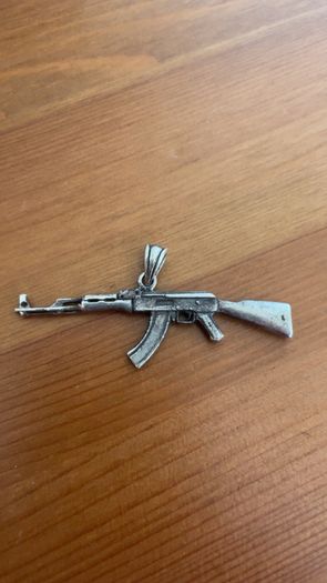 silver AK 47 pendent