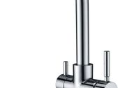 3 Way Water Filter Tap Kitchen Drinking Taps Sink Mixer Brass Swivel Spout with 2 Handles, Chrome