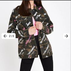 River Island Denim Jacket Khaki