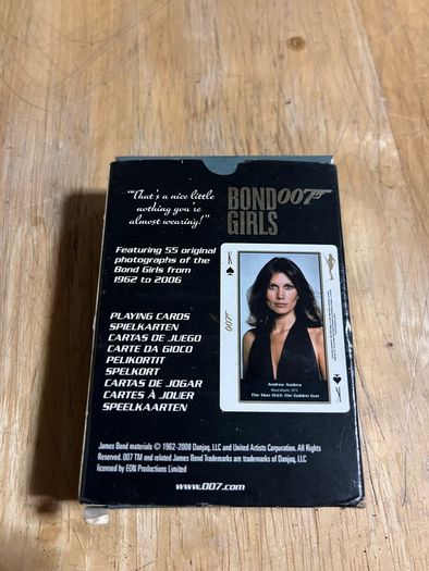 OO7 Bond girls playing cards