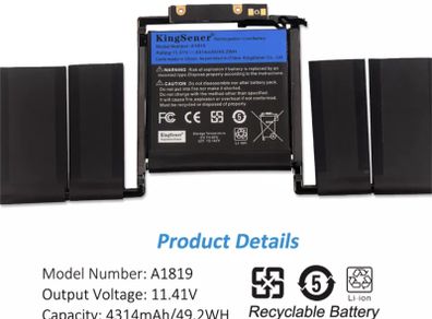 NEW Battery A1819 for Macbook Pro 13 inches A1706