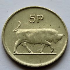 Ireland 1980 old 5p coin 45 years old