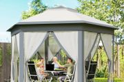 3 x 4m Gazebo with Curtains Metal Frame Water and UV-resistant