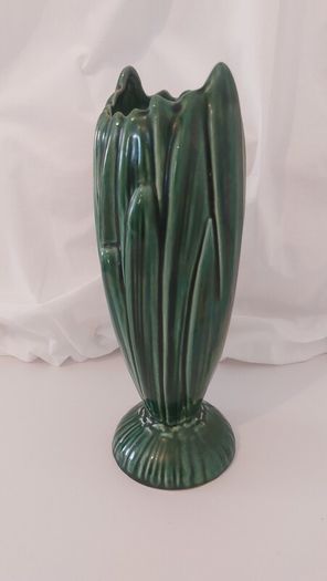 Fabulous Vintage SylvaC Art Deco Tall Hyacinth Vase, Shape #2452 in the Lovely, Popular but Less Common Green Glaze, Excellent Condition