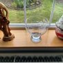 Vintage footed etched glass bowl with floral design Image 6