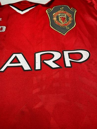 Vintage Umbro Manchester United 1999 Champions League The Final Nou Camp Home Jersey No.20 Solsjkaer Mens Size Small
