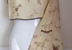 Stylish Ladies Light Cream Beige Chiffon Scarf Wrap Shawl with Horse Print