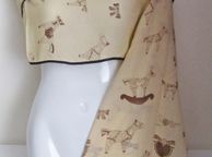 main image for ad Stylish Ladies Light Cream Beige Chiffon Scarf Wrap Shawl with Horse Print