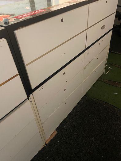 Shop Glass Display Counter x 2 Heavy Wood and Glass