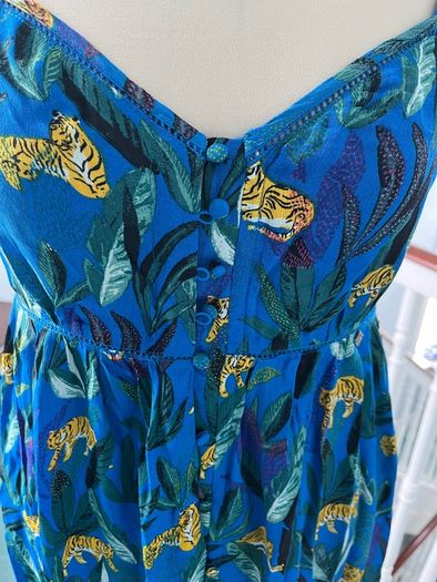 Brand new superdry blue midi dress with tiger print