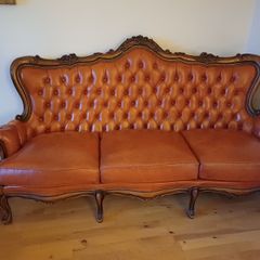 Leather Couch and 2 armchairs