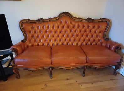 Leather Couch and 2 armchairs