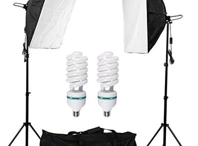 Photography Lighting Kit 2x 135W Continuous Lighting Kit 20"x28"/50x70cm Softbox Soft Box Photo Studio Set Light Bulbs Lamp 5500K Photography E27 Socket Softboxes UK Plug